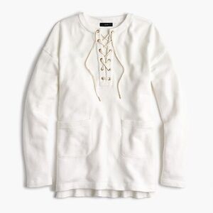 J. Crew White Lace-up Tunic Sweatshirt